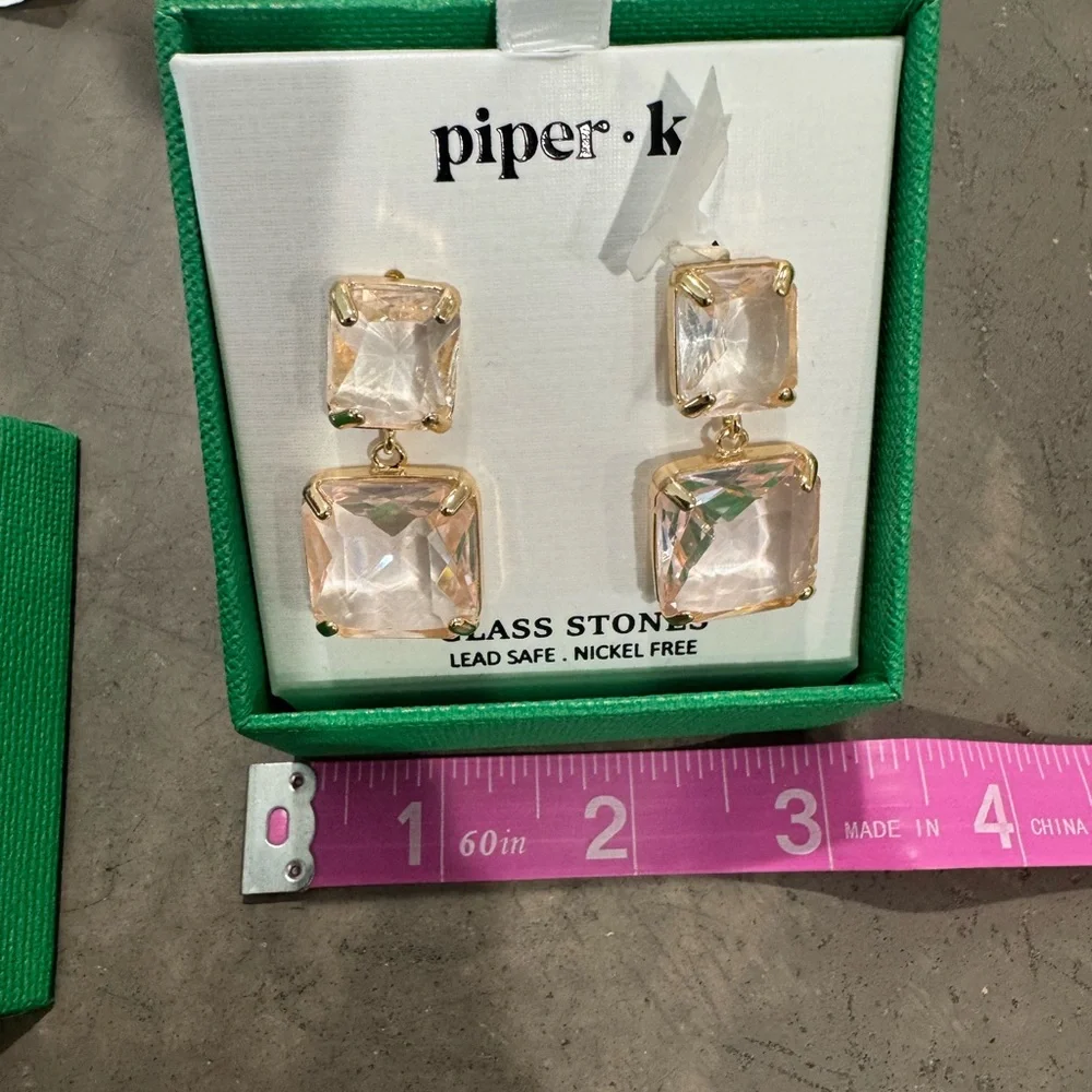 Piper•K  Gold and pale pink Stone Earrings! Lead safe nickle free💕CUTE &COMFY